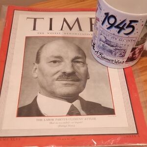 1945 Vintage Time Magazine with 1945 Mug